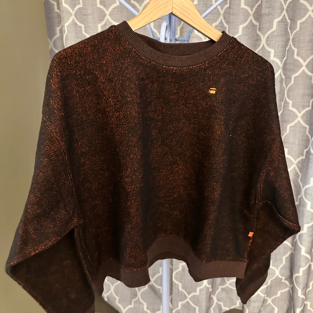 New G-Star Women's Dark Brown Crew Neck Sweater